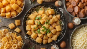 Ingredients for the Perfect Tater Tot Breakfast Casserole with Sausage