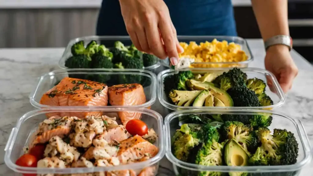 Three Meal Prep Containers Neatly