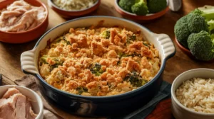 Freshly Baked Chicken Broccoli And Rice Casserole