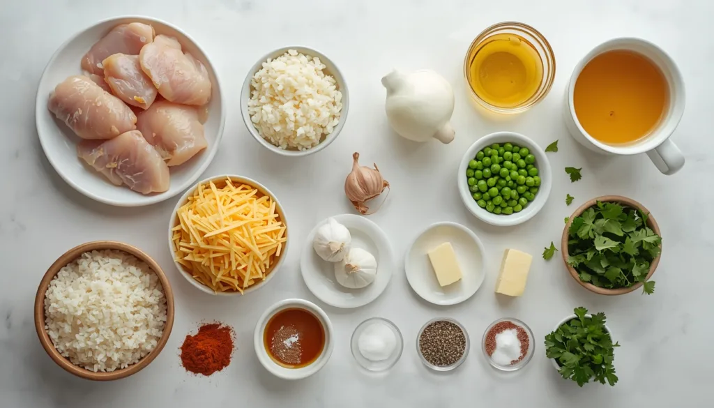 Easy Cheesy Chicken and Rice Casserole 8 Ingredients for cheesy chicken and rice casserole