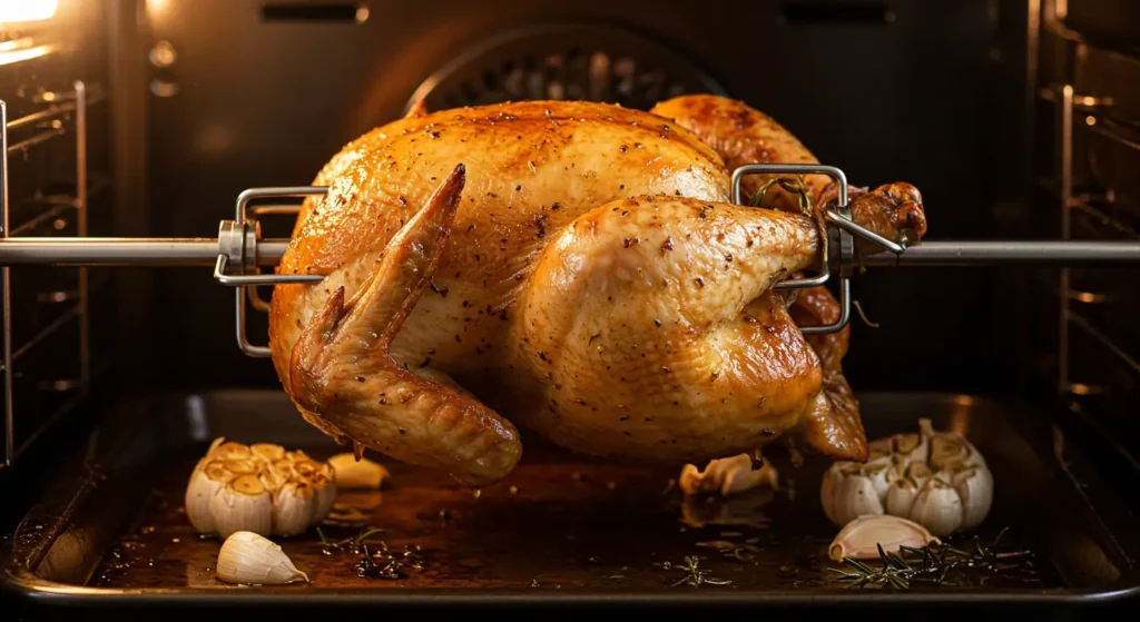 Rotisserie Chicken Roasting In The Oven