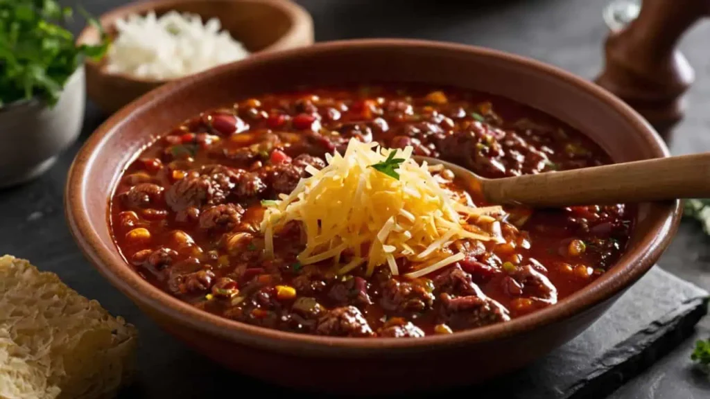 Hearty Beef Chili Simmering 4