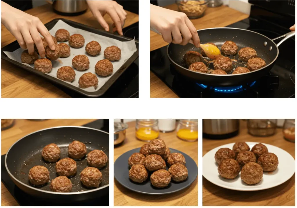 Amylu Chicken Meatballs 4 Preparing Amylu Chicken Meatballs using oven, stovetop, and microwave methods.