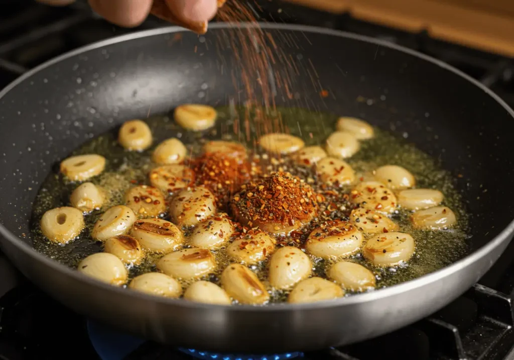 Boiling Crab-Style Seafood Boil Recipe 3 Cooking Whole Sha-Bang sauce in a pan