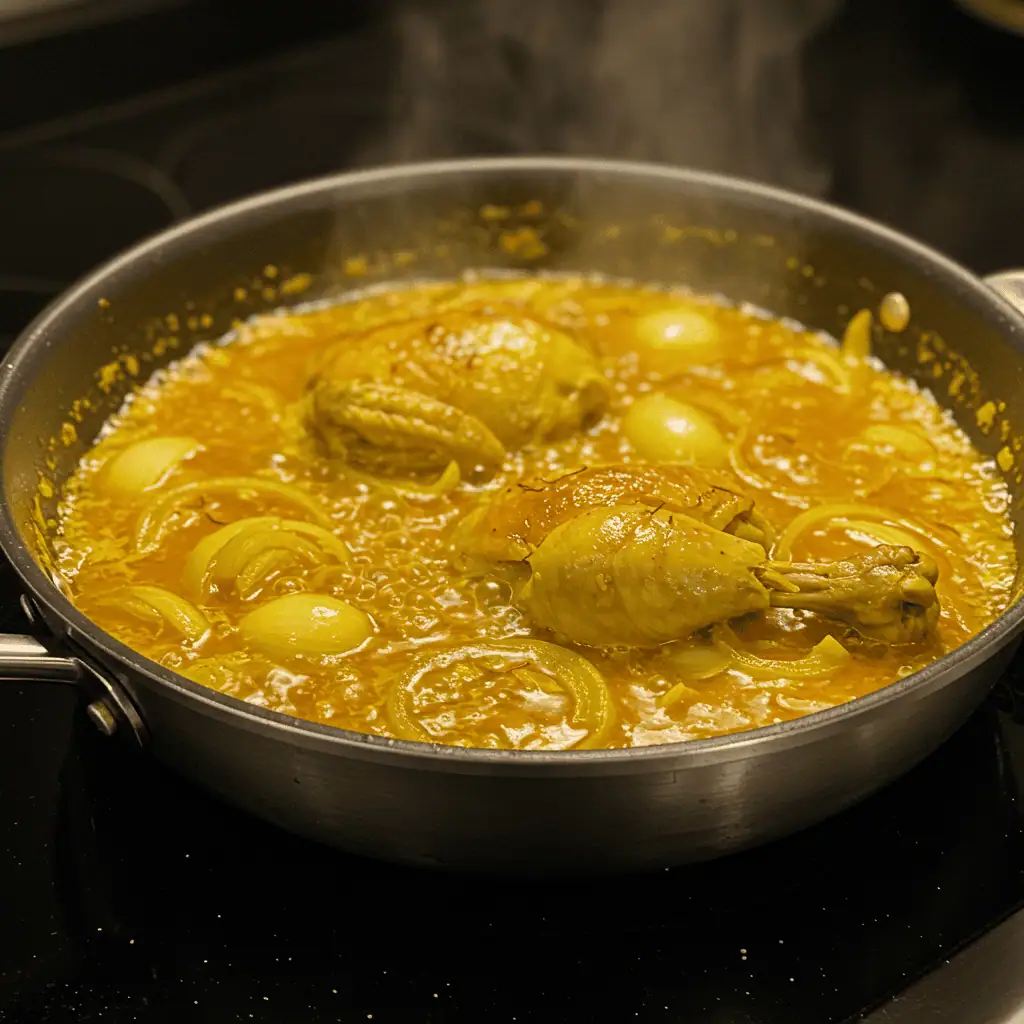 chicken saffron recipe cooking 1