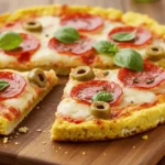 topped keto pizza cottage cheese