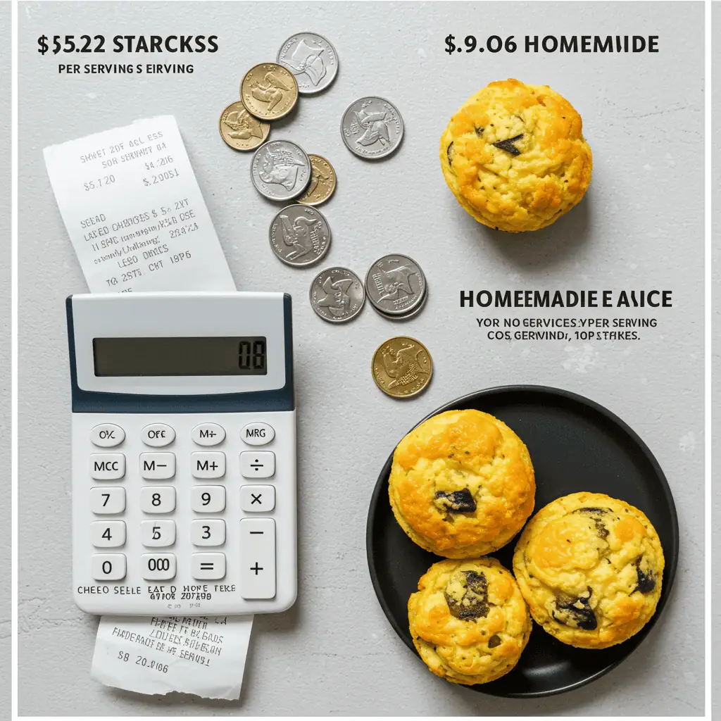 Cost comparison analysis showing financial differences between Starbucks vs homemade egg bites with annual savings calculation