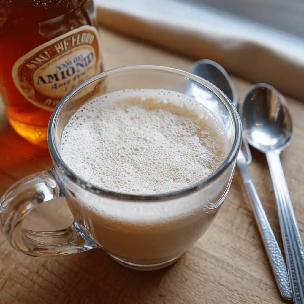 Dairy free milk with apple cider vinegar creating buttermilk alternative showing curdled texture