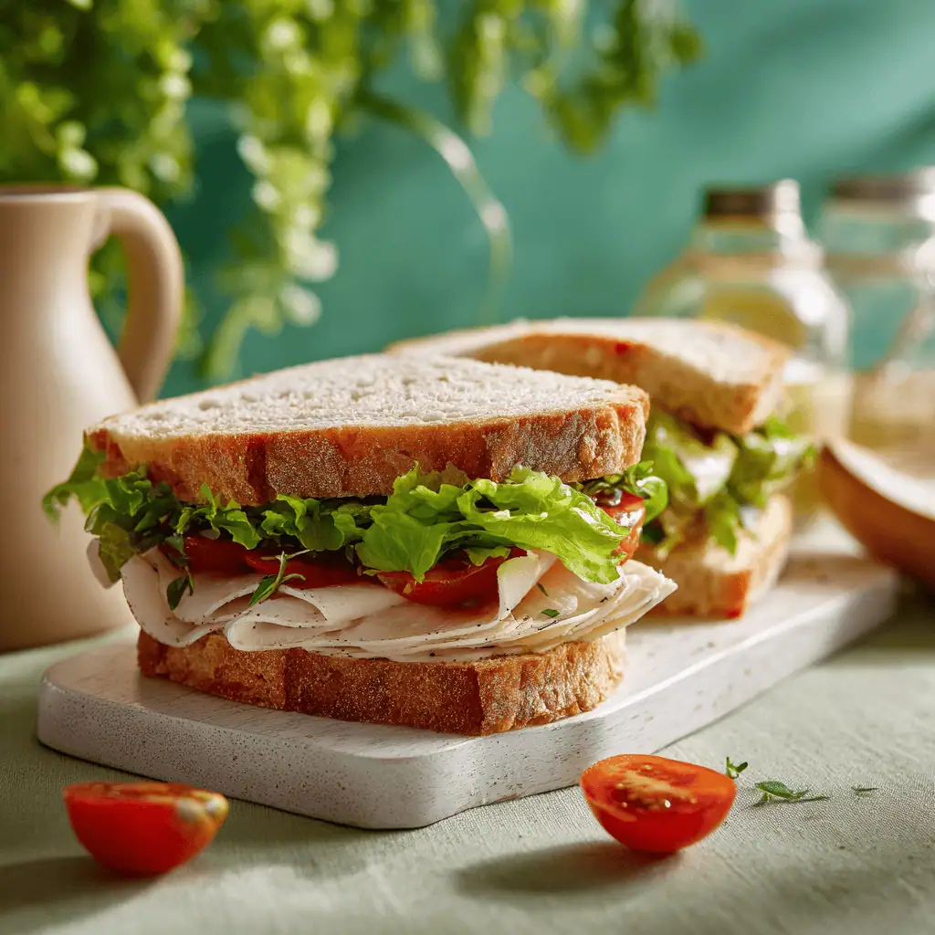 Gluten free bread slices used for sandwich making with fresh ingredients on rustic table