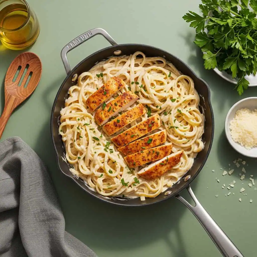 One Pot Chicken Alfredo Pasta Recipe