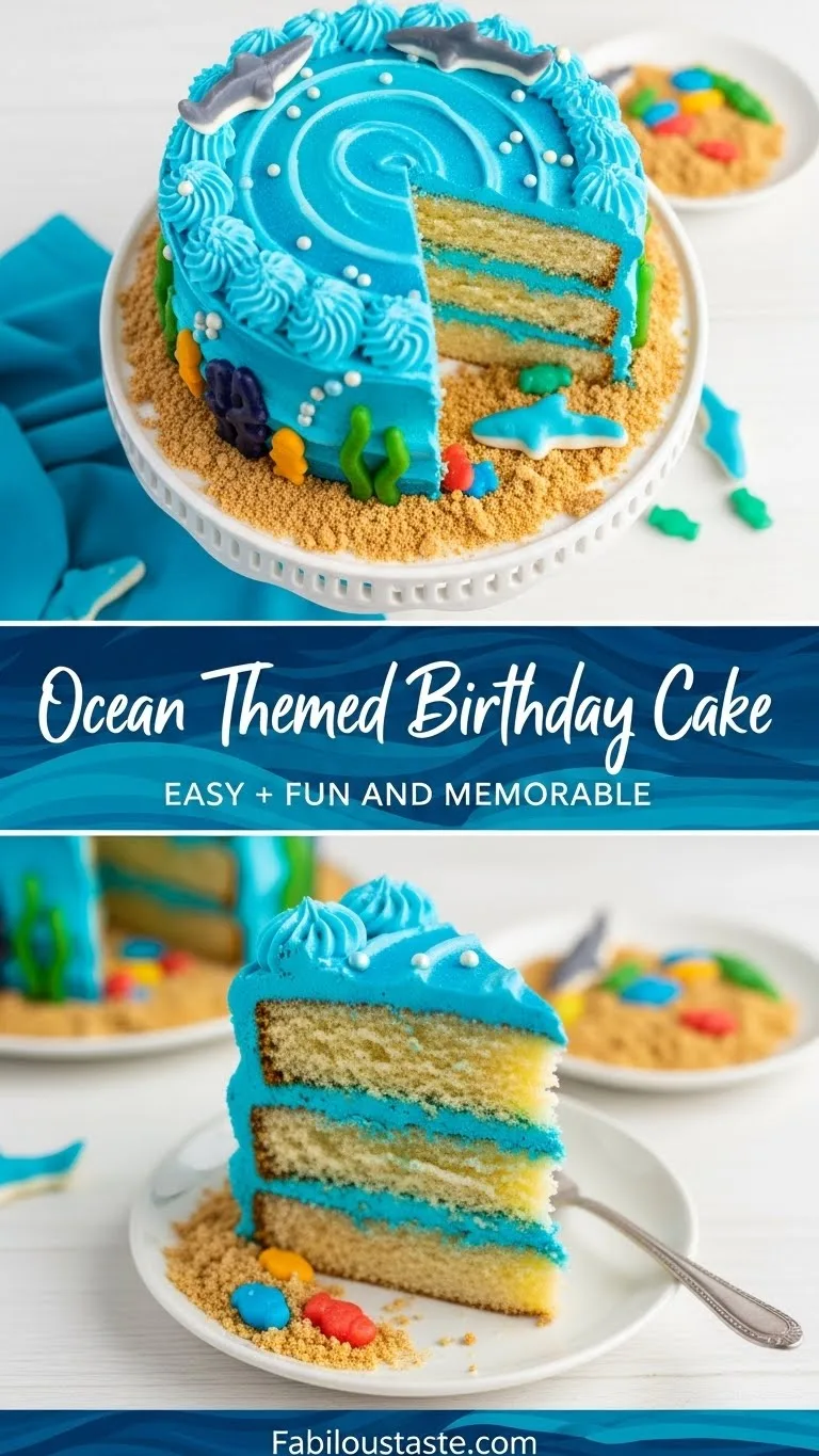 Ocean Themed Birthday Cake