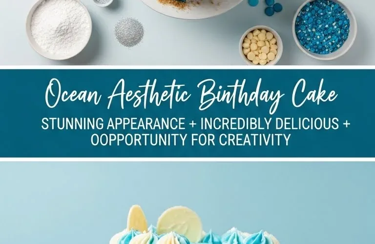 Ocean Aesthetic Birthday Cake