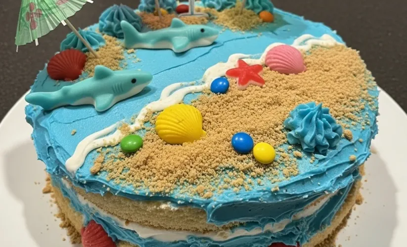 Beach Themed Birthday Cake