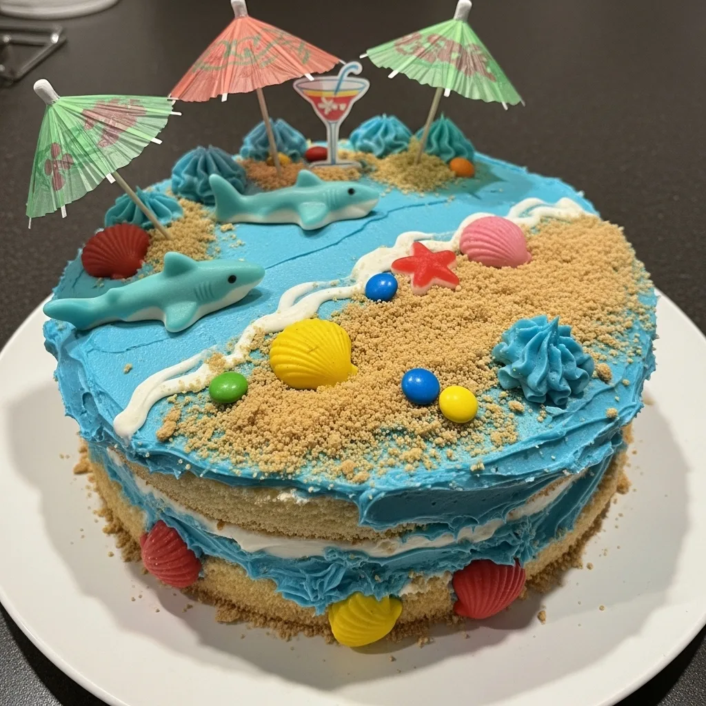 Beach Themed Birthday Cake