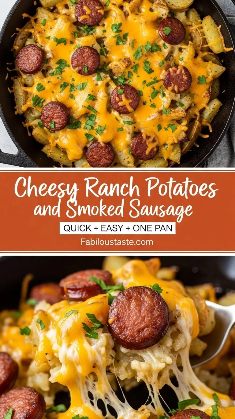 Cheesy Ranch Potatoes and Smoked Sausage