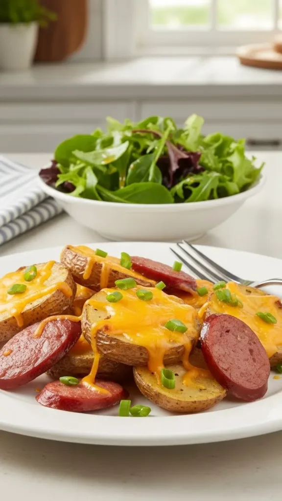 Cheesy Ranch Potatoes and Smoked Sausage