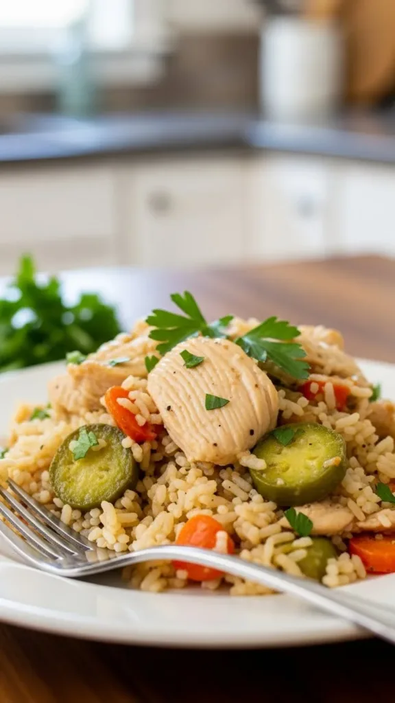 Easy Crockpot Chicken and Rice