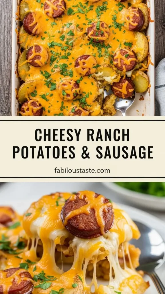 Cheesy Ranch Potatoes and Smoked Sausage