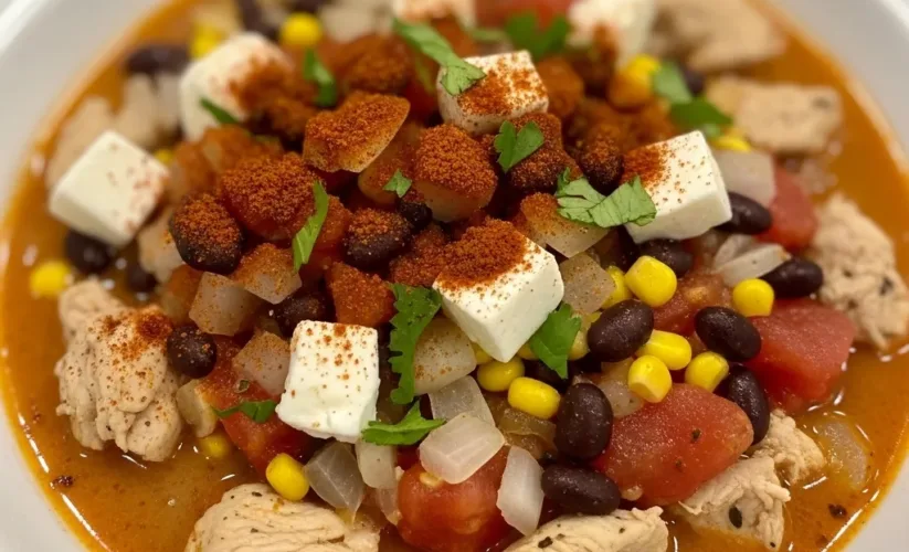 Cream Cheese Chicken Chili with Corn & Black Beans