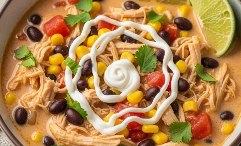 Creamy Chicken Taco Soup with Cream Cheese