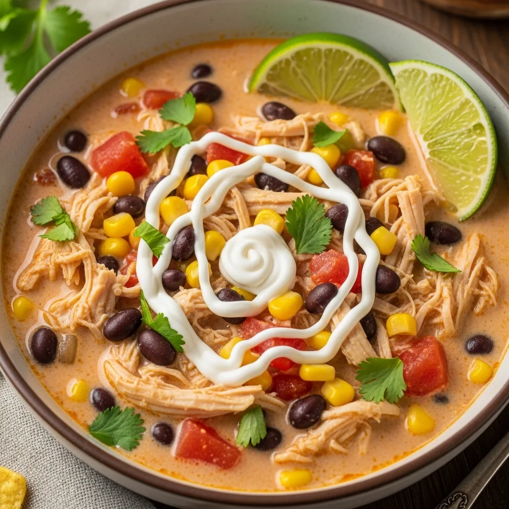 Creamy Chicken Taco Soup with Cream Cheese