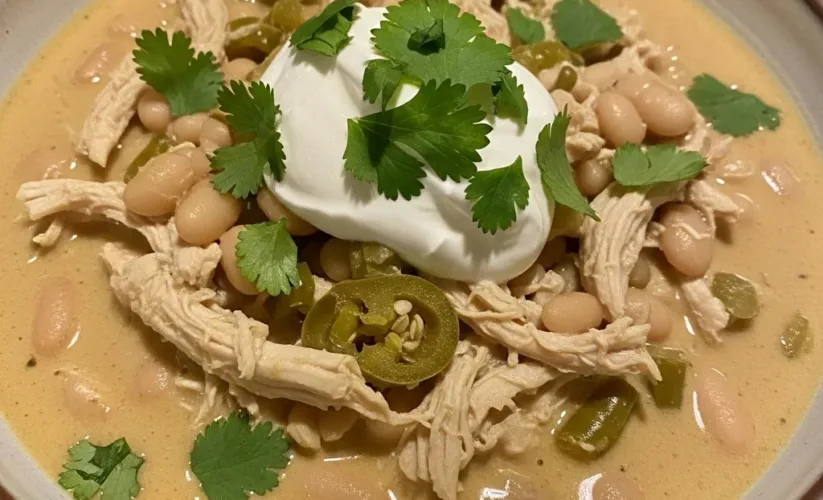 Creamy White Chicken Chili with Sour Cream