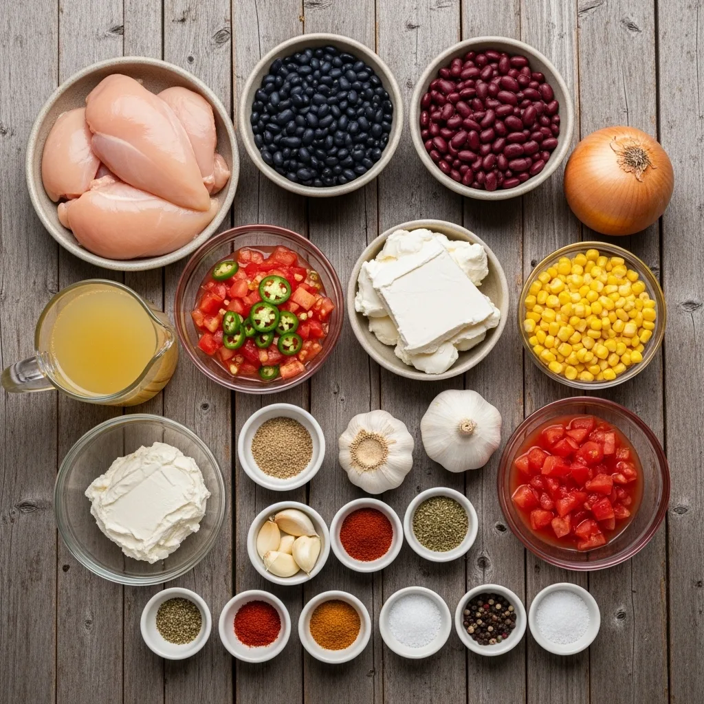Crockpot Cream Cheese Chicken Chili