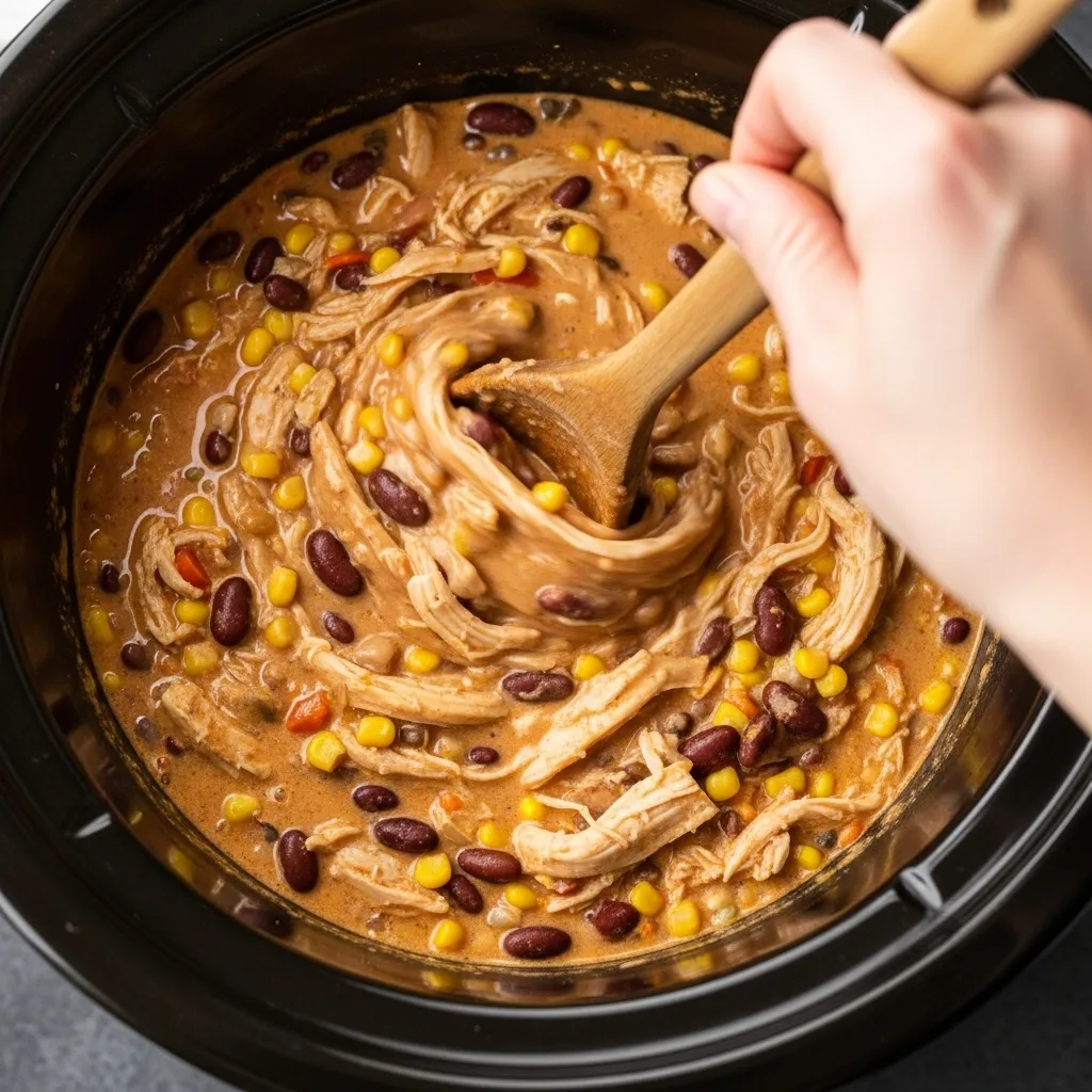 Crockpot Cream Cheese Chicken Chili