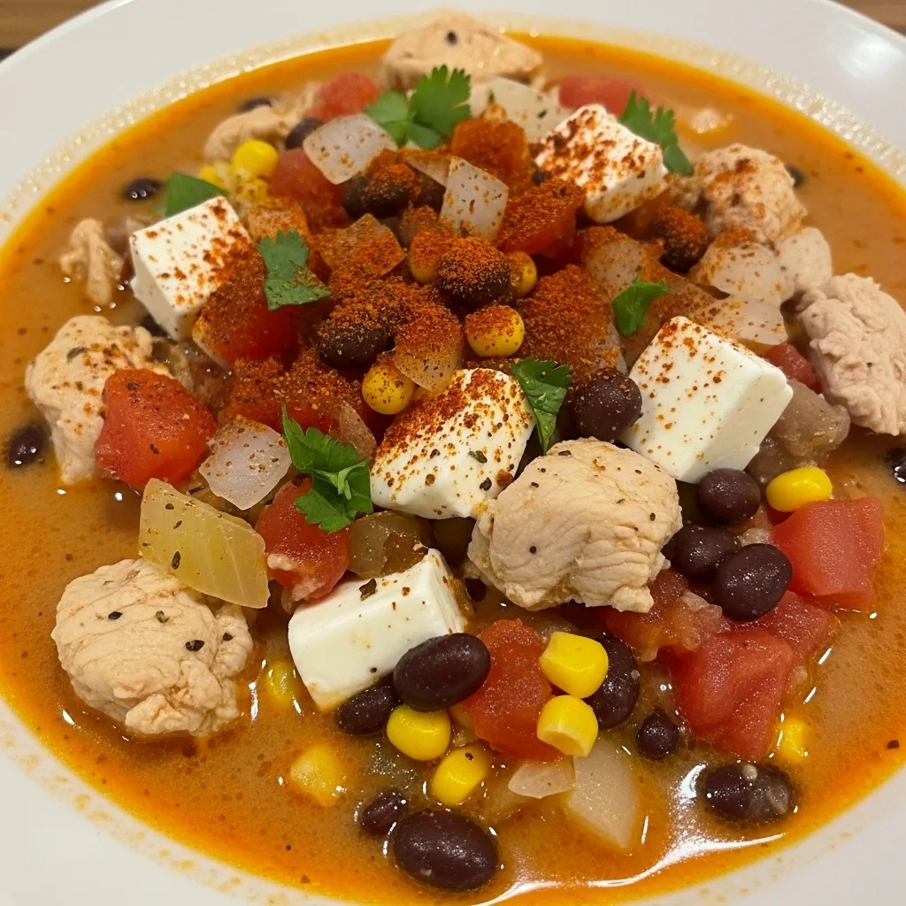Cream Cheese Chicken Chili with Corn & Black Beans