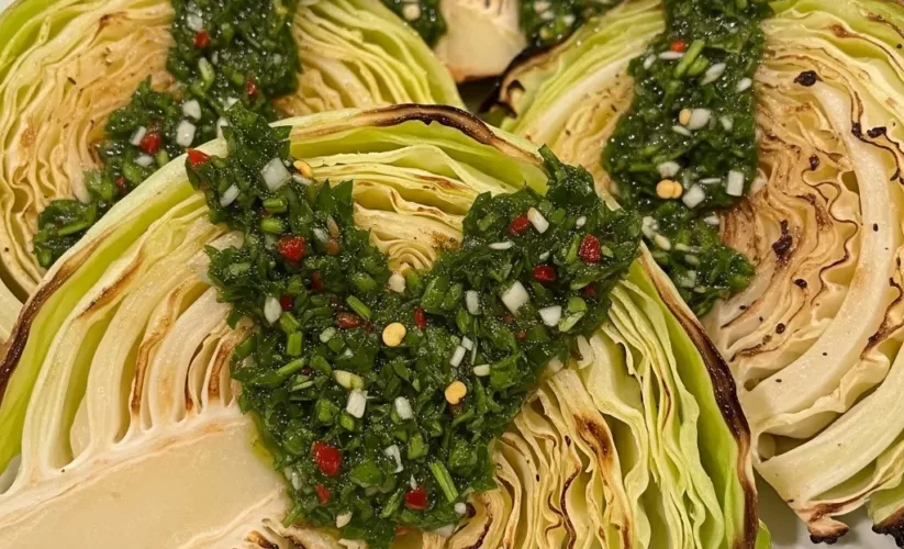 Roasted cabbage chimichurri