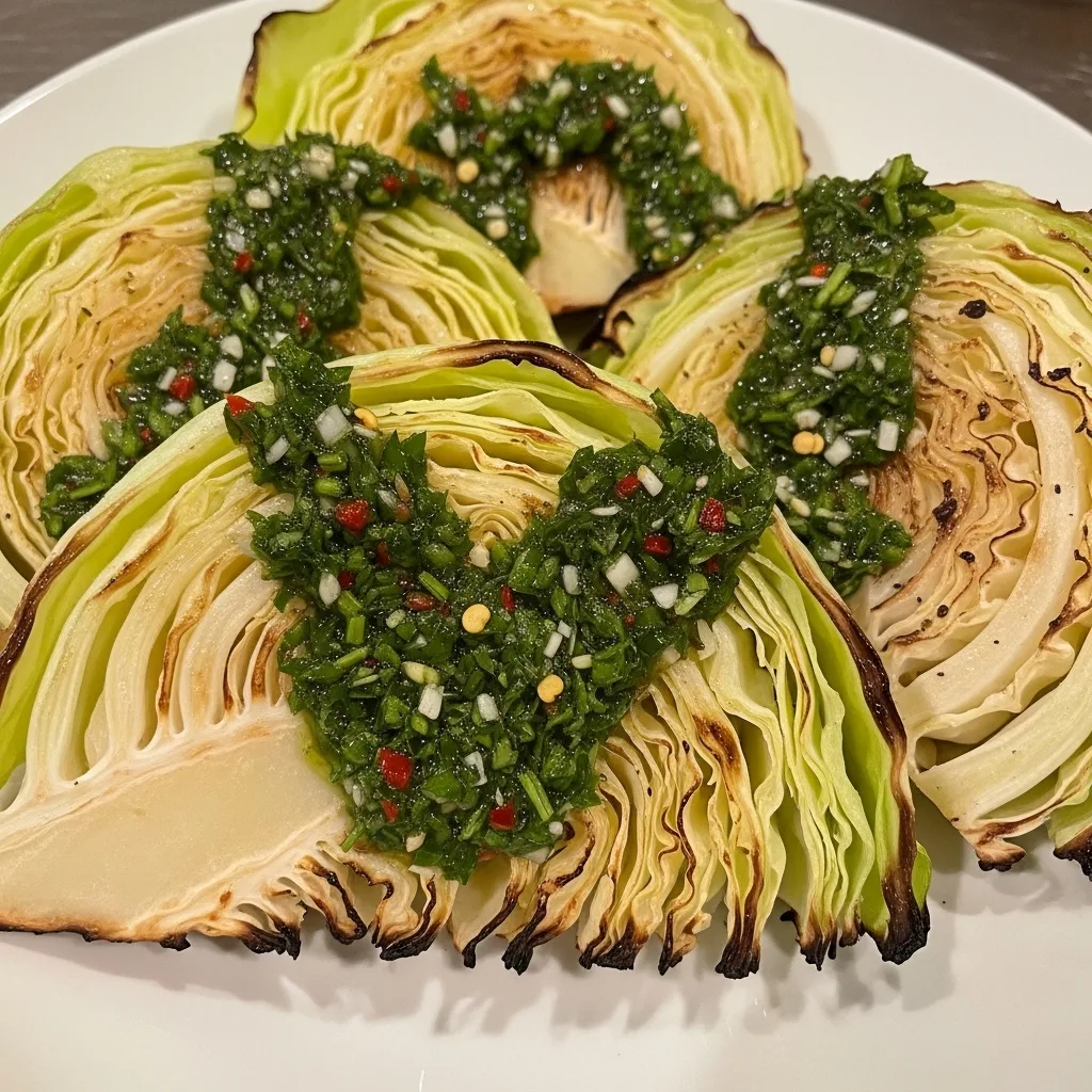 Roasted cabbage chimichurri