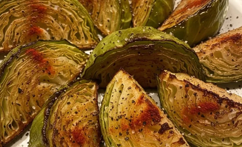 crispy roasted cabbage wedges