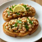 smashed white beans toast