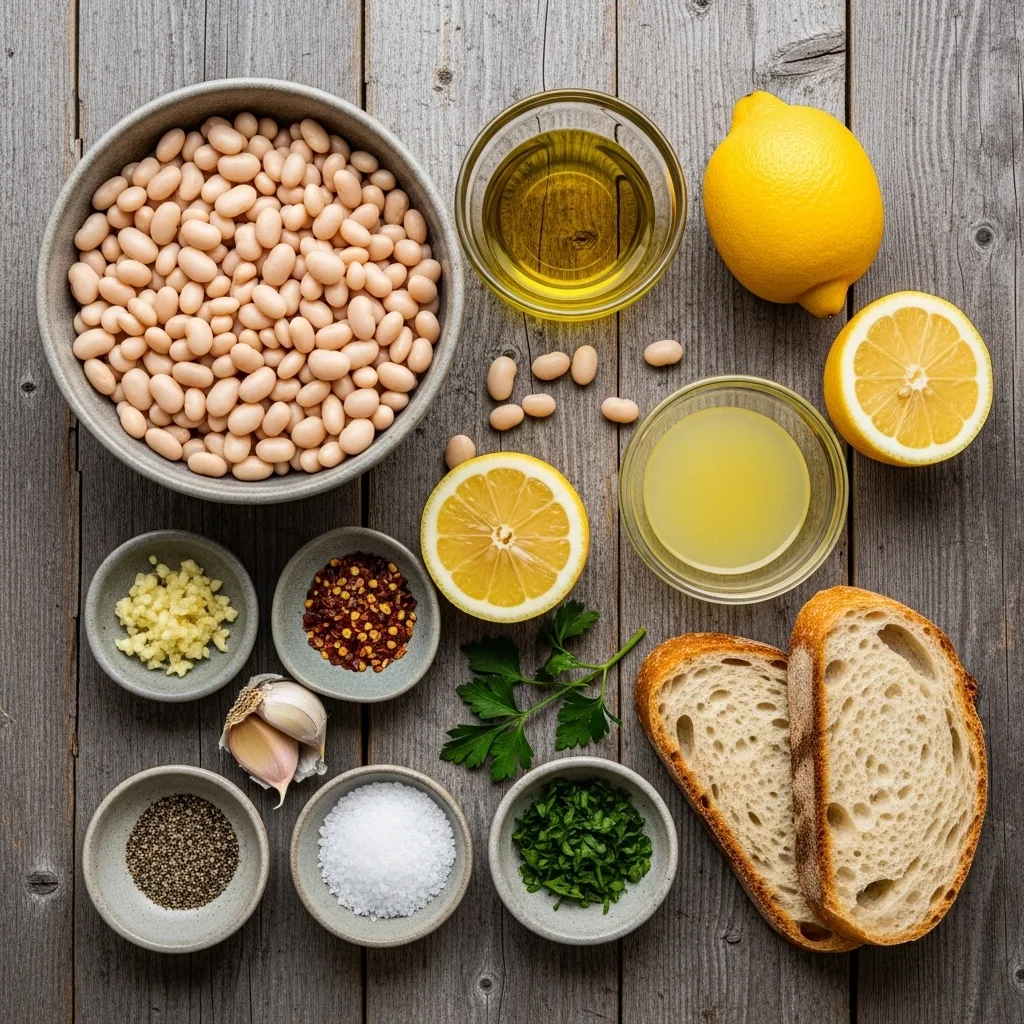 smashed white beans toast
