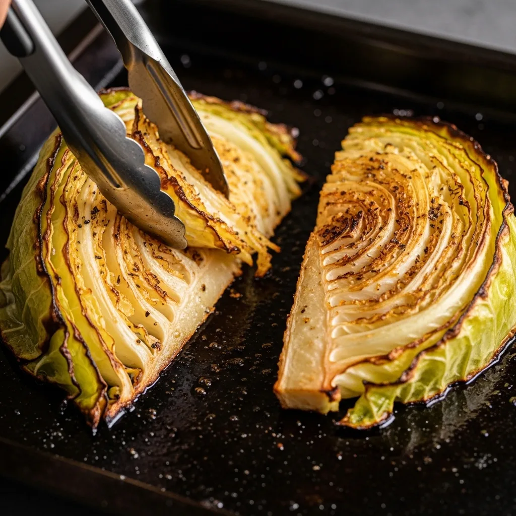 crispy roasted cabbage wedges