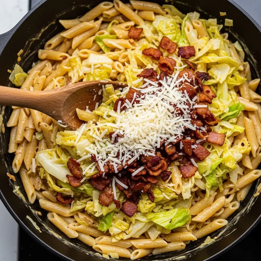 cabbage bacon pasta
