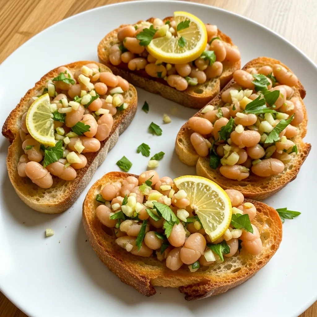 smashed white beans toast