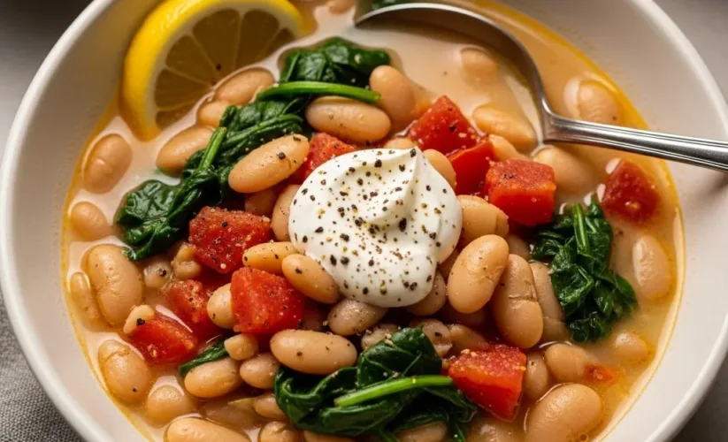 Crockpot Tuscan White Bean Soup