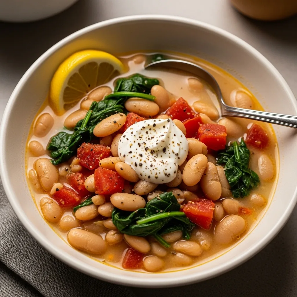 Crockpot Tuscan White Bean Soup