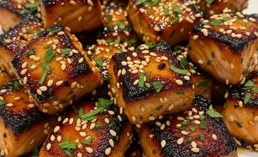 Air Fryer Honey Garlic Salmon Bites