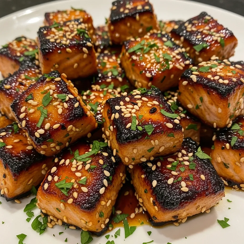 Air Fryer Honey Garlic Salmon Bites