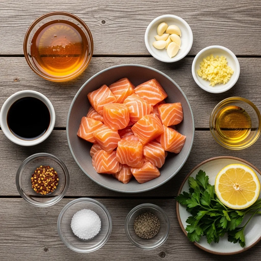 Air Fryer Honey Garlic Salmon Bites