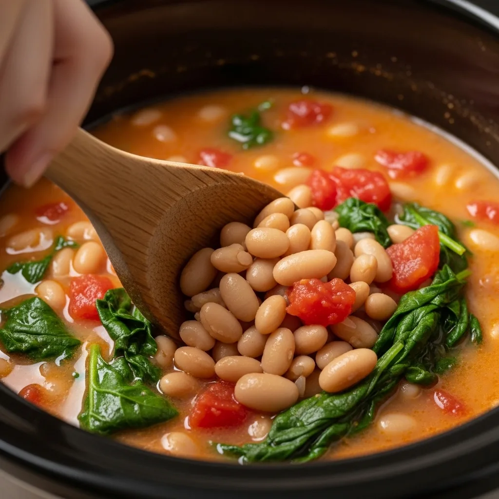 Crockpot Tuscan White Bean Soup