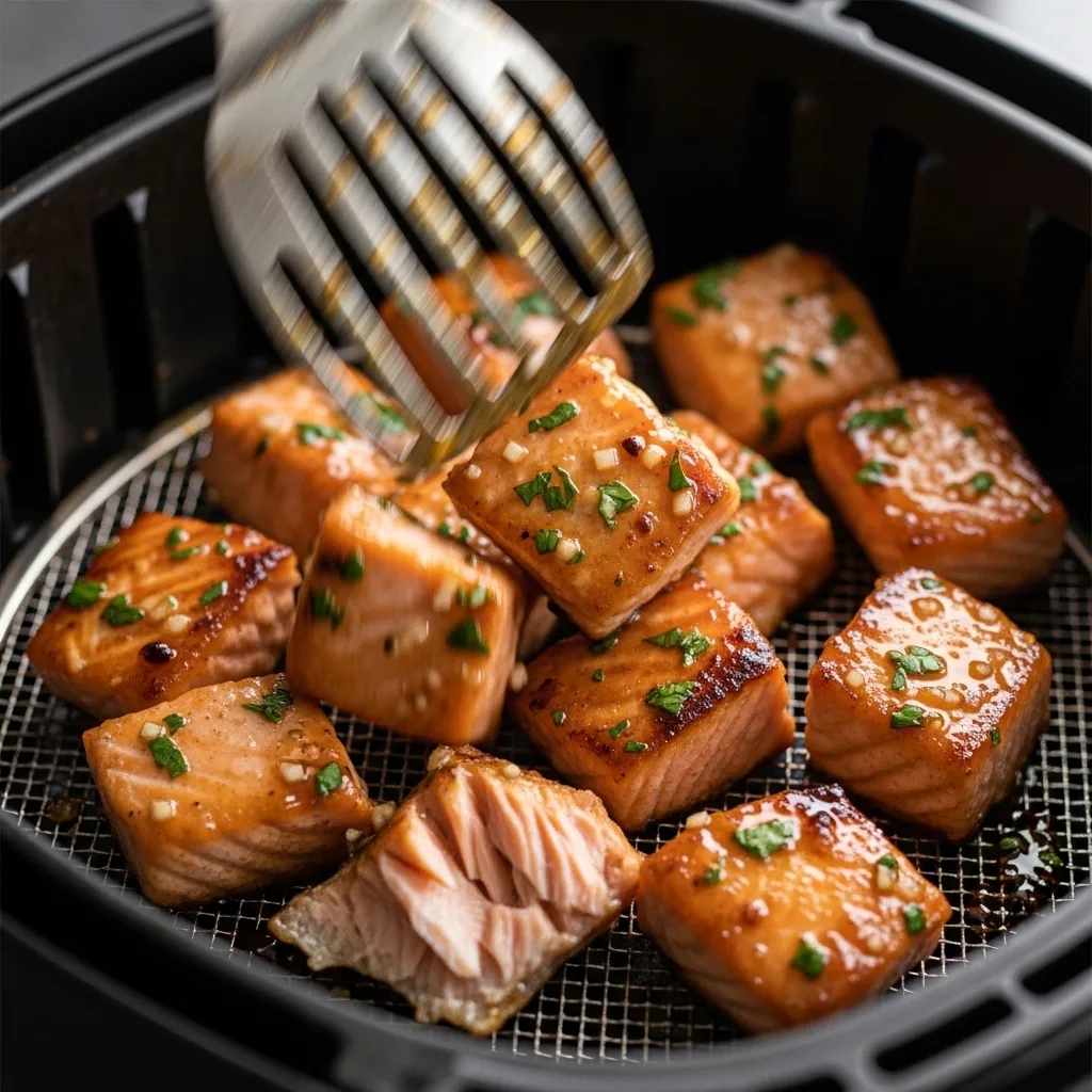 Air Fryer Honey Garlic Salmon Bites