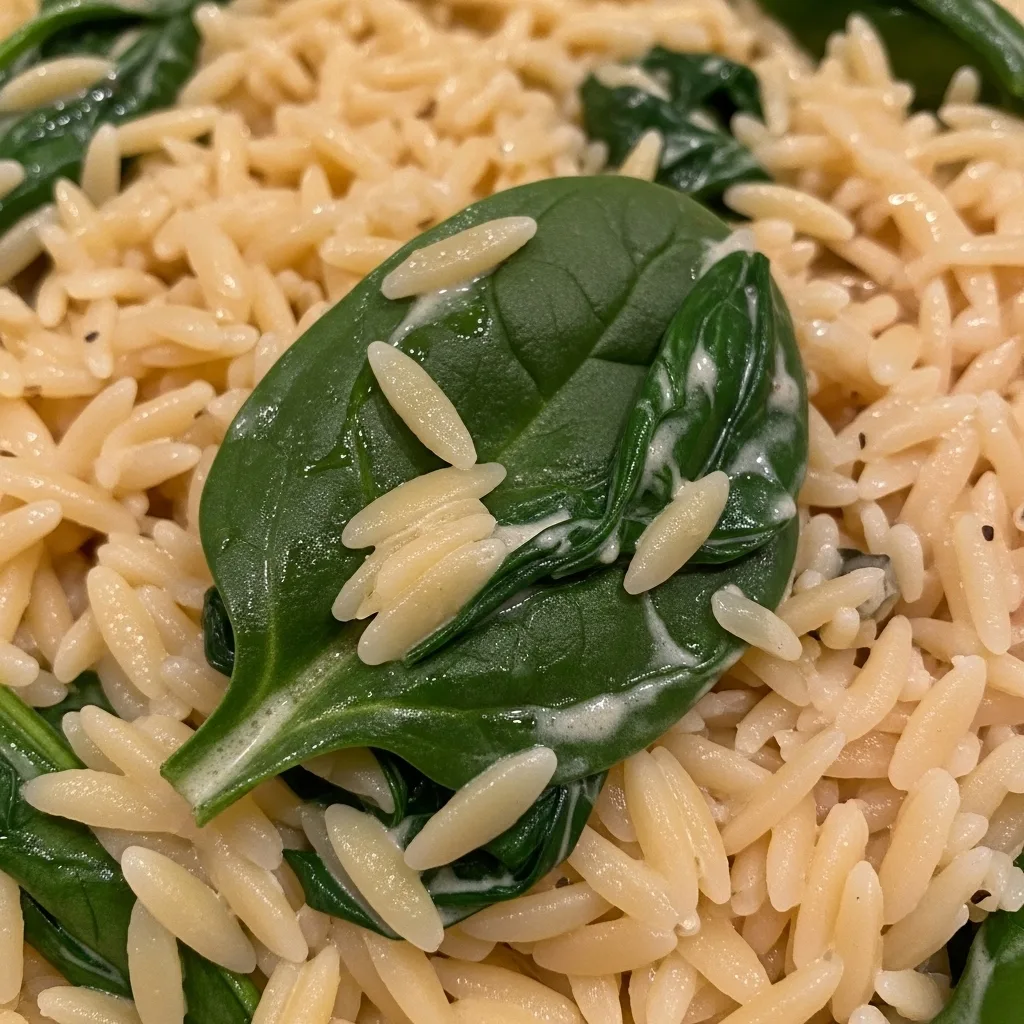 Greek Lemon Orzo with Spinach