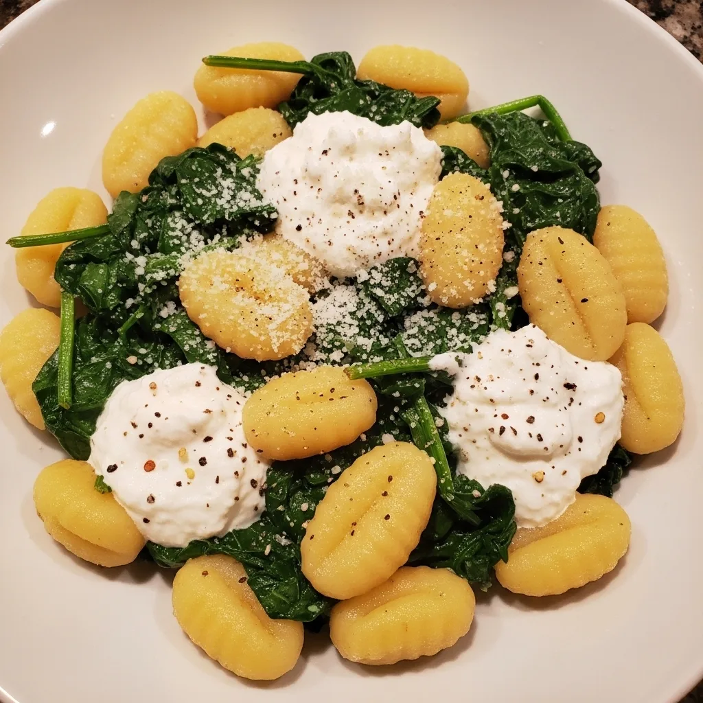 One Pot Spinach Ricotta Gnocchi