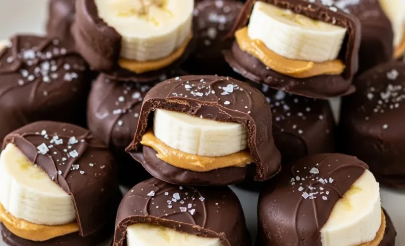 frozen banana bites with chocolate