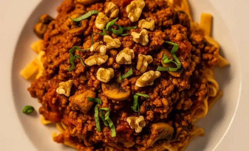 Vegan Mushroom Walnut Bolognese