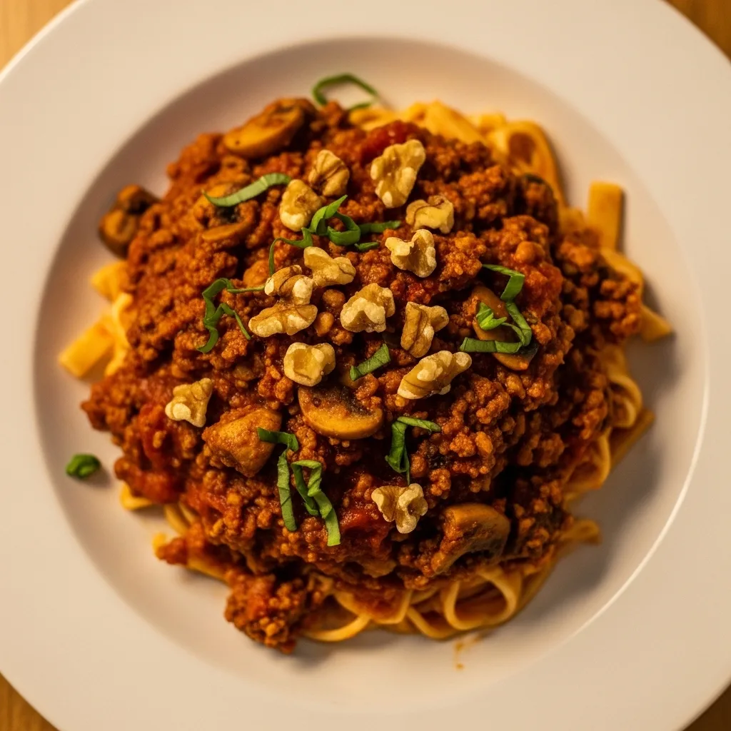 Vegan Mushroom Walnut Bolognese