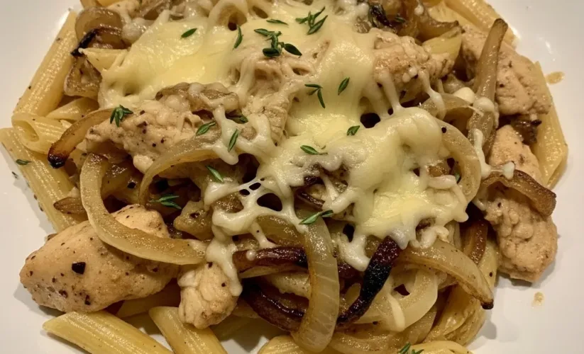 One Pot French Onion Chicken Pasta